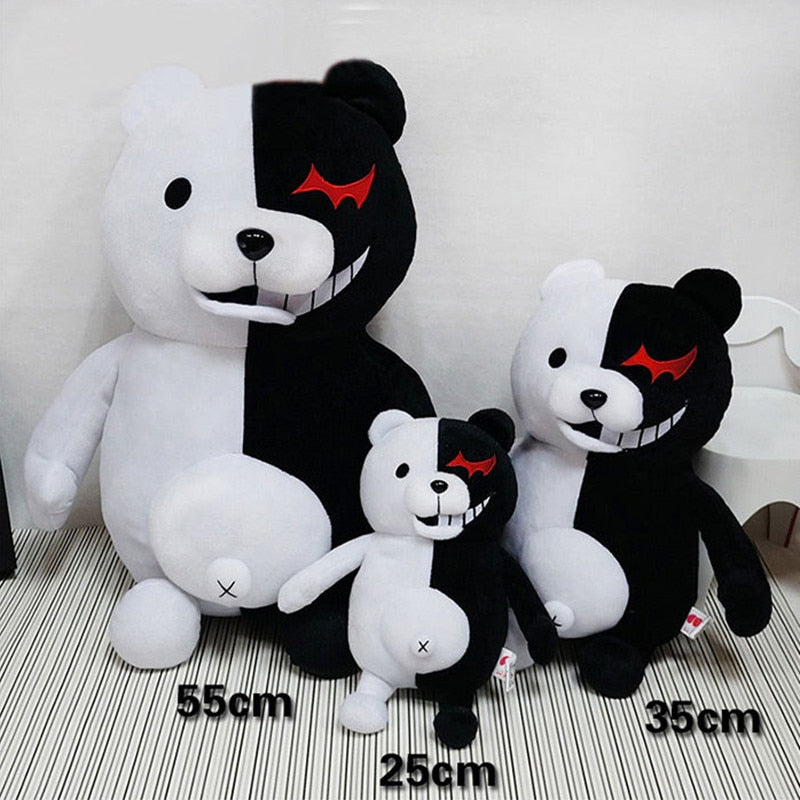 Dangan Ronpa Super Danganronpa 2 Monokuma Black & White Bear Plush Toy Soft Stuffed Animal Dolls Birthday Gift for Children Kids