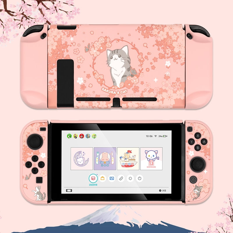 GeekShare Nintend Switch Case Cute Steamed Bread Rabbit Cartoon Soft Full Cover Back Girp Shell For Nintendo Switch Accessories