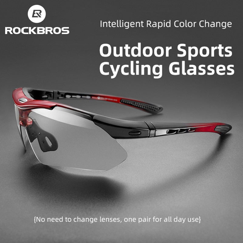 ROCKBROS Photochromic Cycling Eyewear Lightweight Bike Sunglasses Myopia Frame MTB Mountain UV400 Bicycle Goggles Accessories